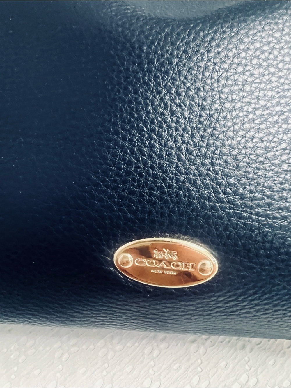 Coach F36628 East West Celeste NAVY BLUE Leather Convertible Crossbody Hobo Bag - Picture 4 of 15